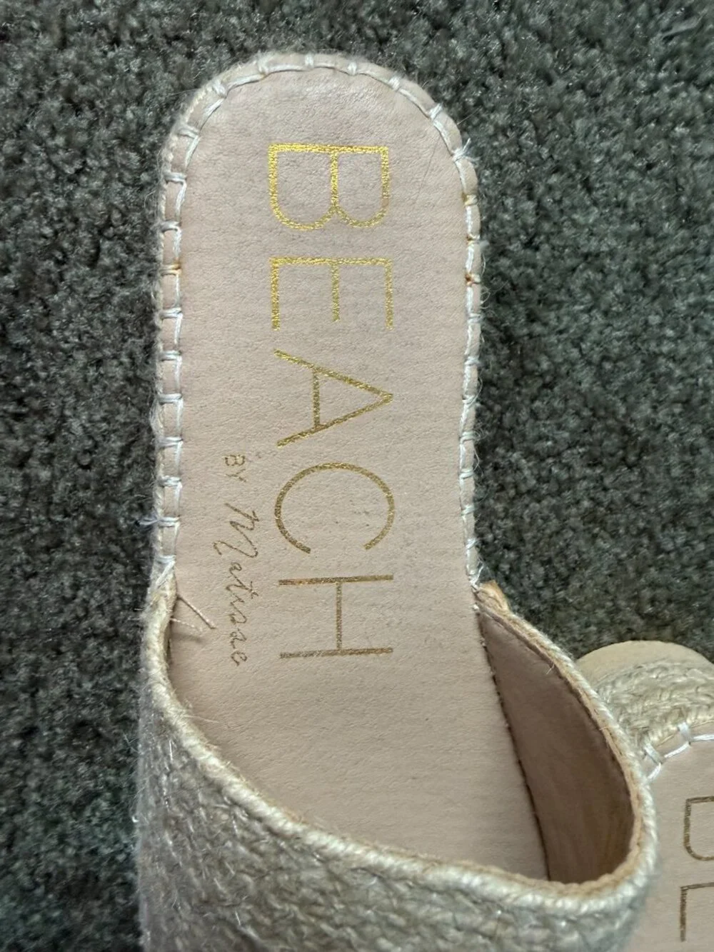 BEACH BY MATISSE Natural Woven Raffia Espadrille Platform Slide Sandals Size 9W